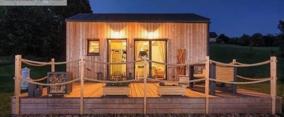 Kompletně zařízený tiny house s terasou v Boho stylu, 22 m2 + 19 m2 terasa